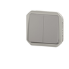 Image de Interrupteur va-et-vient double Legrand Plexo  gris composable 069525L