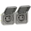 Image de Prise de courant - Plexo - 2x2P+T - Horizontale - Étanche - 16A 250V IP55