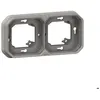 Image de Support plaque encastré - Plexo - 2 postes - Montage horizontal/vertical - Gris - Plastique