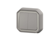 Image de Interrupteur va-et-vient double Legrand Plexo  gris encastrée 069815L