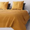 Image de Jeté de lit - Soleil dOcre - Adèle - Jaune moutarde - 240x220 cm - Fines rayures ton sur ton