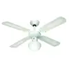 Image de Ventilateur de plafond "bali" ø 107 cm, 4 pales blanches/cannées blanches + éclairage