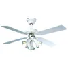 Image de Ventilateur de plafond réversible FARELEK MALDIVES - Ø 107 cm 4 pales laquées blanc + éclairage 3 spots 60 W E14