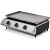 Image de Plancha à gaz Cadix 3 feux - COOKING BOX - Plaque inox 62 x 375 cm - Tiroir graisse - Jusquà 8 convives - 945 kW