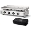 Image de Plancha gaz Silvia IIG Evo Inox 4 feux   BRASERO BY FAVEX   Plaque inox 84 x 34 cm   12 convives   Housse incluse - LONGTIME®