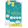 Image de Lot De 2 Protege Matelas Bébé Anti Acariens P'tit Lit - Bouclette 100% Coton - Imperméable - 50x85 Cm