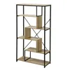 Image de CALICOSY - Bibliothèque avec étagères 6 niveaux H160 cm - Bois foncé