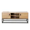 Image de CALICOSY - Meuble TV Décor Chêne 2 Portes 2 Niches L120 cm - JILL - Bois foncé