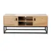 Image de Meuble tv décor chêne 2 portes 2 niches l120 cm - jill