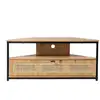 Image de Meuble tv d'angle 1 porte avec cannage rotin l100 cm - jaya