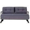 Image de CALICOSY - Canapé lit 2 places convertible en tissu avec pieds en métal L133 cm - SANDO - Gris