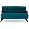 Image de CALICOSY - Canapé lit 2 places convertible en tissu avec pieds en métal L133 cm - SANDO - Vert
