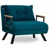 Image de CALICOSY - Fauteuil convertible en tissu avec pieds en métal L67 cm - SANDO - Vert