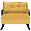 Image de CALICOSY - Fauteuil convertible en tissu avec pieds en métal L67 cm - SANDO - Jaune