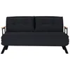 Image de CALICOSY - Canapé lit 2 places convertible en tissu avec pieds en métal L133 cm - SANDO - Noir