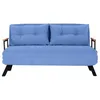 Image de CALICOSY - Canapé lit 2 places convertible en tissu avec pieds en métal L133 cm - SANDO - Bleu
