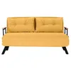 Image de CALICOSY - Canapé lit 2 places convertible en tissu avec pieds en métal L133 cm - SANDO - Jaune