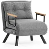 Image de CALICOSY - Fauteuil convertible en tissu avec pieds en métal L67 cm - SANDO - Gris clair