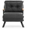Image de CALICOSY - Fauteuil convertible en tissu avec pieds en métal L67 cm - SANDO - Gris foncé
