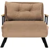 Image de CALICOSY - Fauteuil convertible en tissu avec pieds en métal L67 cm - SANDO - Taupe