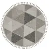 Image de Tapis rond à motifs triangles gris - bukle