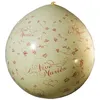 Image de Ballon géant - Vive les mariés - 1m - Crème - Caoutchouc naturel - Décoration de fête