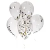 Image de Ballon de baudruche - BALLON PUB - 30 cm - Lot de 6 - Confettis blancs noirs or - Gonflable à lhélium