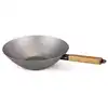 Image de Wok Beka Nomad 20 Cm Acier Carbone Poignee Acacia Noir Mat