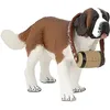 Image de Figurine - PAPO - Chien Saint-Bernard au tonneau - Peinte à la main - Intérieur - Marron