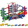 Image de Majorette - Super city garage - 2 niveaux - Sons et lumières - 6 véhicules métal + 1 train - 128 x 78 x 73 cm
