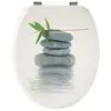 Image de Abattant Wc Galets Gris - Universel - Bois Moulé Mdf - Fixations Universelles