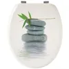 Image de Abattant WC Galets gris - GELCO - Universel - Bois moulé MDF - Fixations universelles