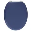 Image de Design Abattant Wc Dolce - Charnieres Inox - Bois Moulé - Bleu Marine