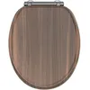 Image de Abattant WC - GELCO - Walnut Noyer - MDF FSC - Frein de chute - Charnières métal graphite brossé