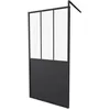 Image de Paroi Fixe 100x200 Style Industriel Noir - Verre Transparent - Avec Cadre - Réversible - Réglable