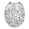 Image de Abattant wc granito mdf blanc/noir charnières métal noir