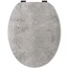 Image de Abattant wc real mdf gris charnières métal noir