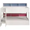 Image de Lit combiné avec rangements bleu et rose - l 208,8 x h 164,4 x p 131,9 cm - gamme leo 2344LIS4