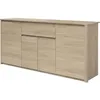 Image de Buffet Bas BETTY - Chêne Dakota - 4 portes 1 tiroir - 185 x 46 x 855 cm