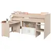 Image de Lit combiné "nougat" - 206 x 114/183 x 110 cm - coloris acacia/blanc 2498COMB