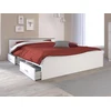 Image de Lit avec rangements 140 x 190 cm - 2 tiroirs et 1 niche - Coloris : blanc - PABLO