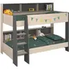 Image de Lits Superposés Enfant - Décor Chene Jackson Et Gris Ombre - Sommiers Inclus - 2 X 90 X 200 Cm - Jim