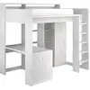 Image de Lit mezzanine blanc avec bureau et rangements 90x200 cm - higher 2410LSU2