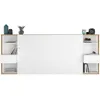 Image de PARISOT Tête de Lit avec étagères + chevets intégrés - Décor blanc et chêne - L 255 x P 36 x H 103 cm - WHITE