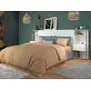 Image de Tete de lit avec étageres + chevets intégrés - décor blanc et chene - l 255 x p 36 x h 103 cm - white 3199TETE