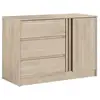 Image de Commode 1 porte 3 tiroirs réversibles blanc chêne l110 cm - escale PAR1687954557323