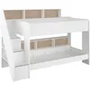 Image de Lit superposé Lester 90x200 avec rangement - blanc/chêne