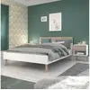 Image de Aalborg lit adulte 140x190 cm - style scandinave - fabrication française - blanc et chene 3500L140-SUCD