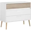 Image de Commode AALBORG 3 Tiroirs - Décor blanc et chêne - Scandinave - L 908 x P 40 x H 775cm - PARISOT