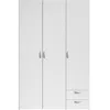 Image de Armoire Varia - Décor Blanc - 3 Portes + 2 Tiroirs - L 120 X H 185 X P 51 Cm -